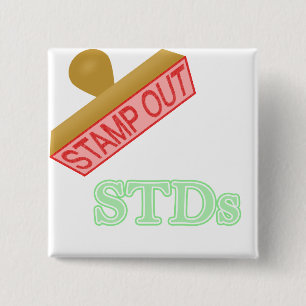 Stamp Out STDs 2 Inch Square Button