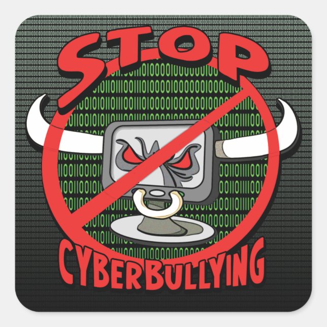 Stamp Out Stop Cyberbullying Square Sticker (Front)