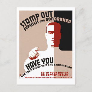 Stamp Out Syphilis and Gonorrhea Postcard