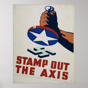 Stamp Out The Axis WPA Vintage Poster