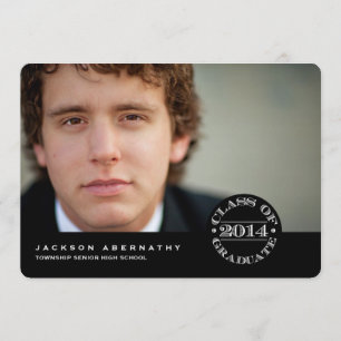 Stamp Style Photo Graduation Party Invitation