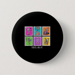 Stamp Trick Or Ot Occupational Therast Skeleton Ha 2 Inch Round Button