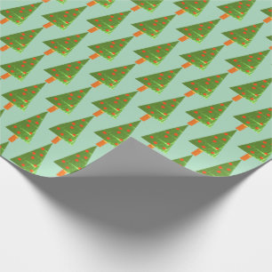 Stamped Christmas Trees Wrapping Paper