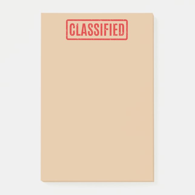 Stamped Classified Post-it Notes (Front)