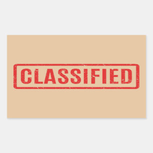 Stamped Classified Rectangular Sticker