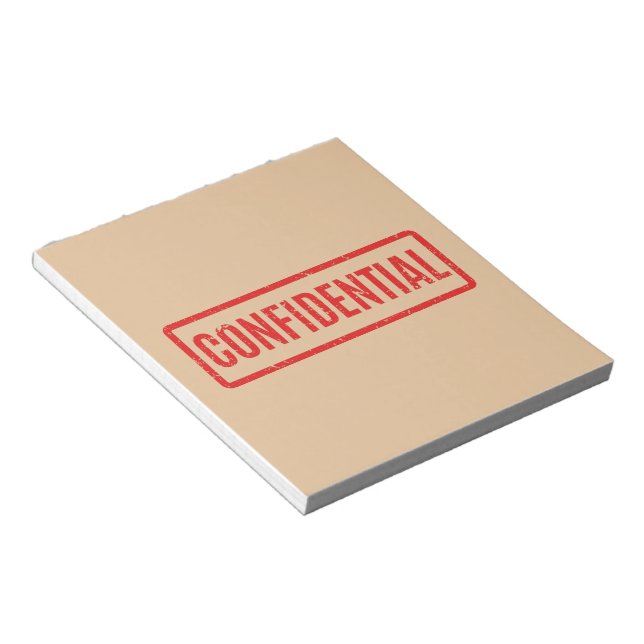 Stamped Confidential Notepad (Angled)