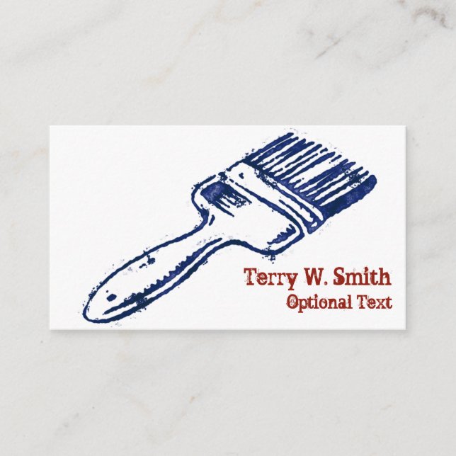 Stamped Paint Brush Business Card (Front)