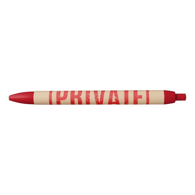 Stamped Private Black Ink Pen (Front)