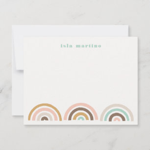Stamped Rainbows Kids Stationery Card - Coffee