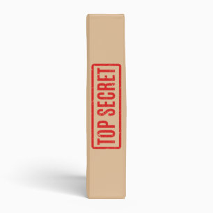 Stamped Top Secret 3 Ring Binder