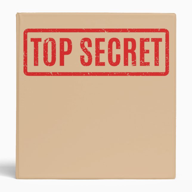 Stamped Top Secret 3 Ring Binder (Front)