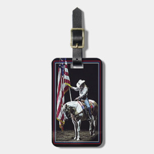 Stampede Prayers (red, white & blue border) Luggage Tag