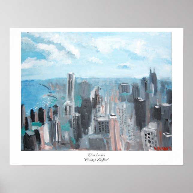 Stan Levine "Chicago Skyline" Poster (Front)