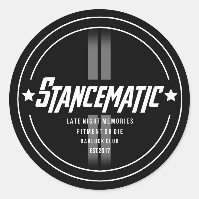 STANCEMATIC CIRCLE SLAP CLASSIC ROUND STICKER (Front)