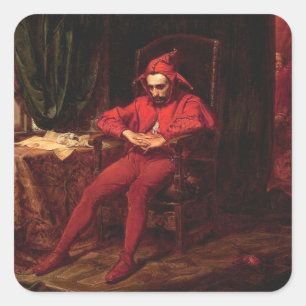 Stańczyk By Jan Matejko Square Sticker