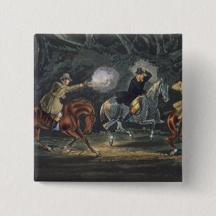 Stand and Deliver, aquatinted by E. Duncan 2 Inch Square Button