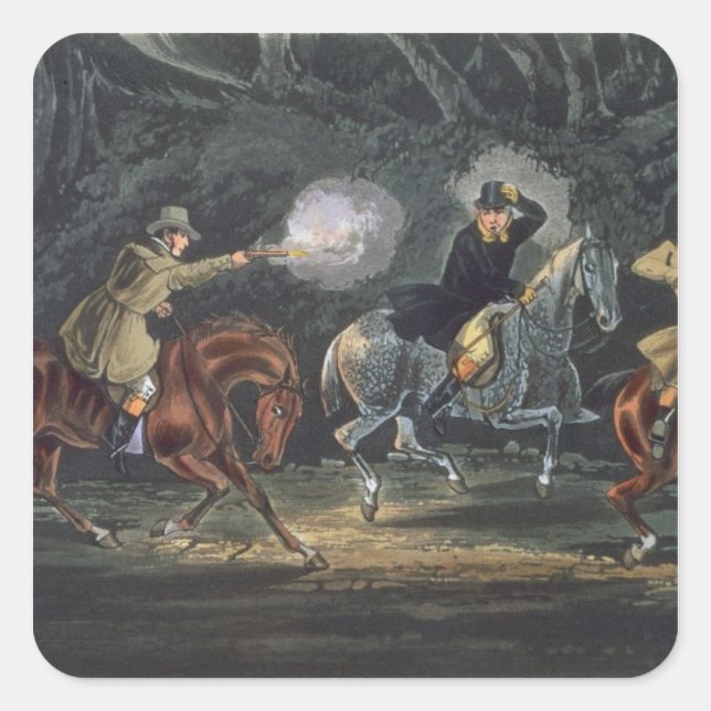 Stand and Deliver, aquatinted by E. Duncan Square Sticker (Front)