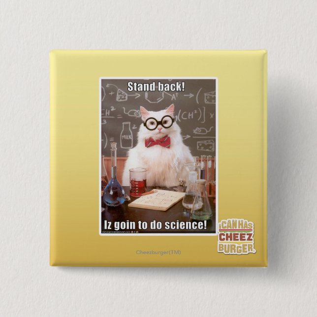 Stand back! 2 inch square button (Front)