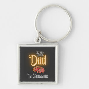 Stand Back Dad Is Grilling Grill Quote For Summer  Keychain