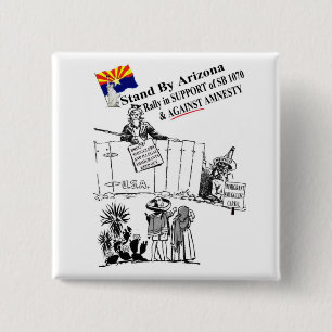 Stand By Arizona 2 Inch Square Button