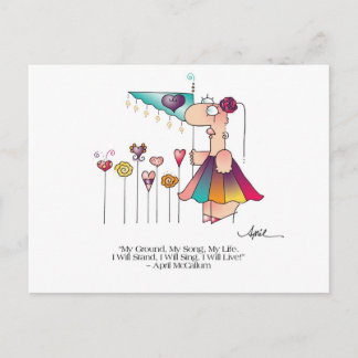 STAND, CHANTE, VIT ! Carte postale par April McCal