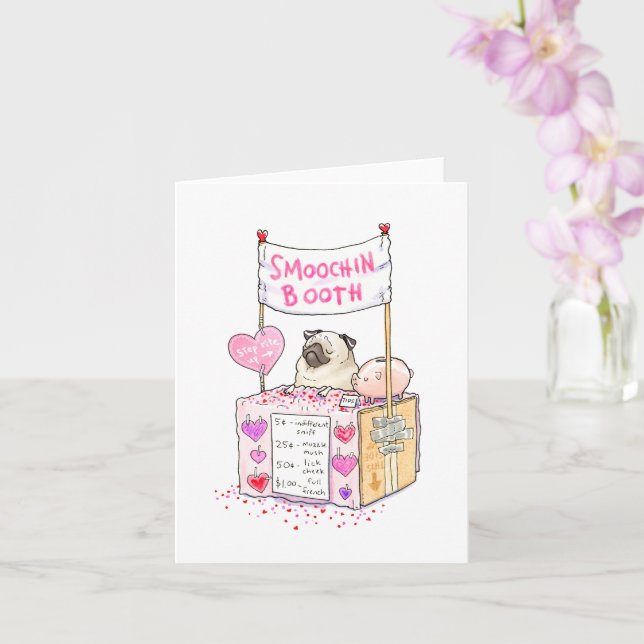 Stand de smack fawn pug carte de la Saint-Valentin (Orchidée)