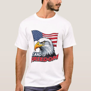 Stand for Freedom Eagle with USA Flag Patriotic T-Shirt