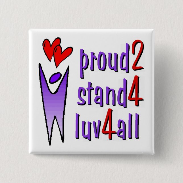 Stand For Love Button - White (Front)
