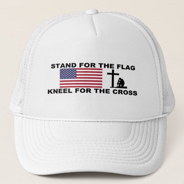 STAND FOR THE FLAG,KNEEL FOR THE CROSS HAT (Front)