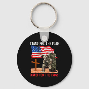 Stand For The Flag Kneel For The Cross Patriotic C Keychain