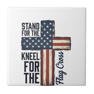 Stand for the Flag Kneel for the Cross Shirt Desig Tile