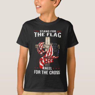 Stand For The Flag Kneel For The Cross Usa Flag Fo T-Shirt