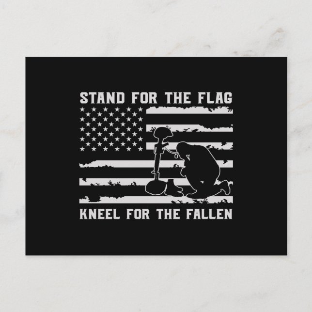Stand For The Flag Kneel For The Fallen Invitation Postcard (Front)