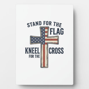 Stand for the Flag Patriotic Cross Design_1 Plaque
