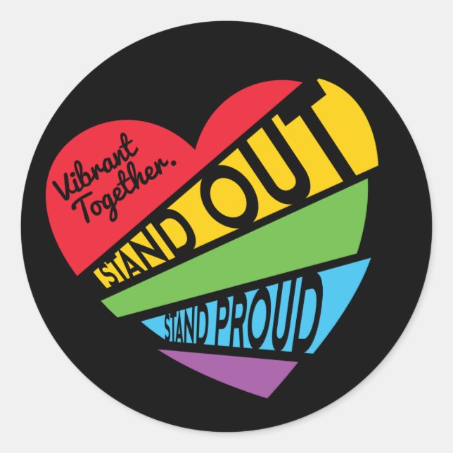 Stand Froud - Sticker pour fierté de coeur arc-en- (Devant)
