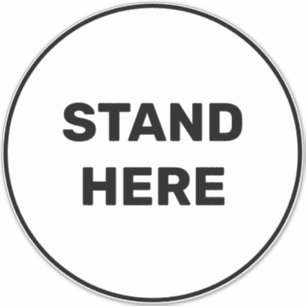 Stand Here custom text covid large floor circle