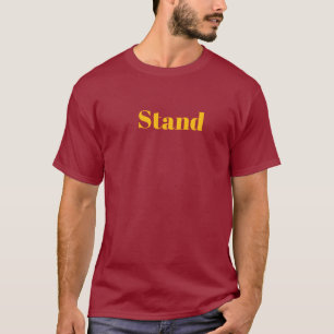 Stand Logo Maroon Mens Cotton T-Shirt