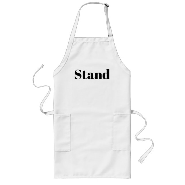 Stand Logo White Chef Barbecue Kitchen Long Apron (Front)