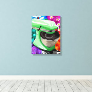 Stand Mixer Funky Abstract Art Green Pink Canvas Print
