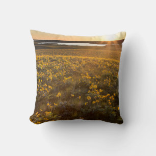 Stand Of Arrowleaf Balsamroot Wildflowers Throw Pillow