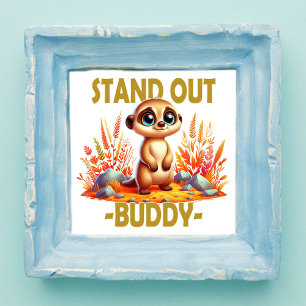Stand out buddy pun. Cute Suricate Meerkat cartoon Photo Print