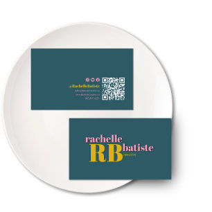 Stand out in Style   Retro Social Media QR Code Business Card