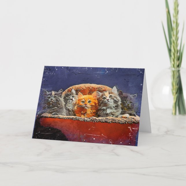 Stand Out in the Crowd Birthday Kittens Card (Front)