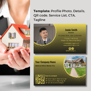 Stand Out with our Yellow Photo Real Estate Agent Business Card