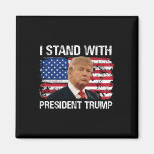 Stand President Trump American Flag Trump 2024 Men Magnet