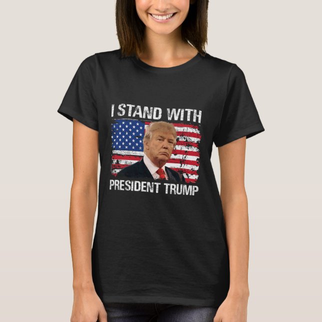Stand President Trump American Flag Trump 2024 Men T-Shirt (Front)