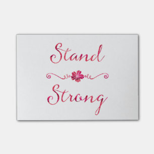 Stand Strong Inspirational Strength Pink Quote Post-it Notes
