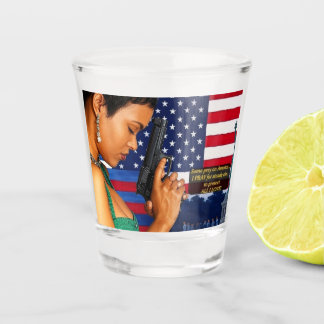 Stand Tall and Steady for Freedom! Shot Glass