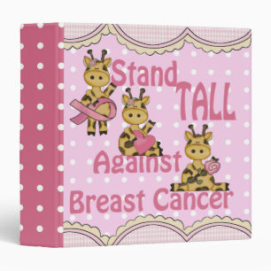stand tall breast cancer giraffe notebook binder