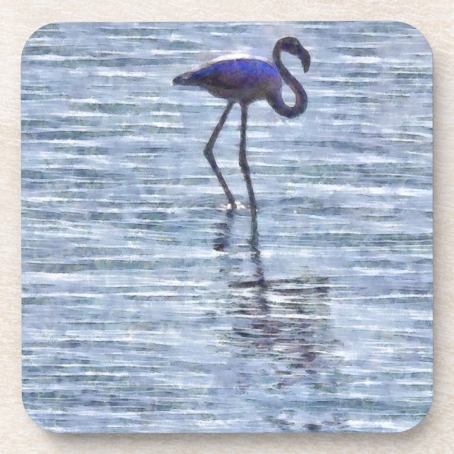 Stand Tall Flamingo Watercolor Coaster (Front)
